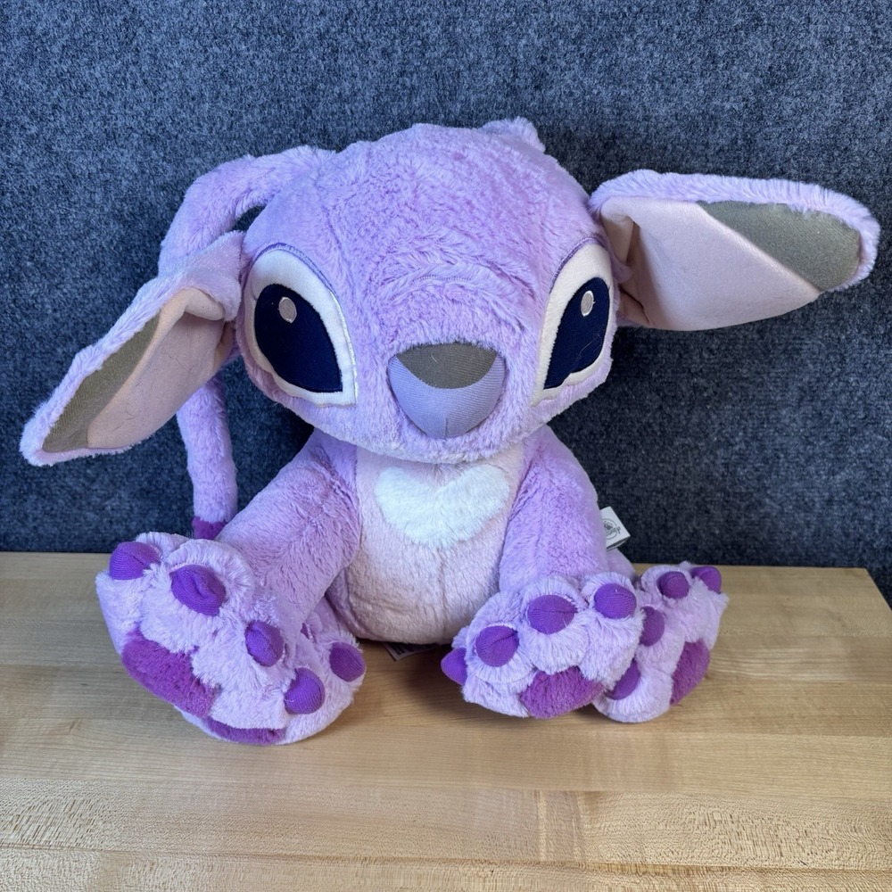 Disney Angel Plush Lilo & Stitch Medium Purple Experiment 624 Heart Stuffed Toy